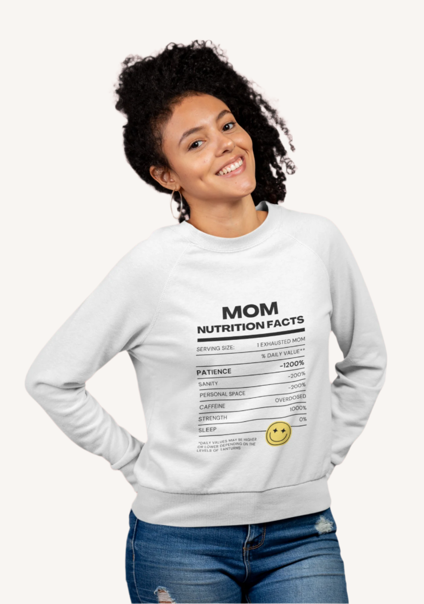 Exhausted Mom Nutritional Fact Sweatshirt