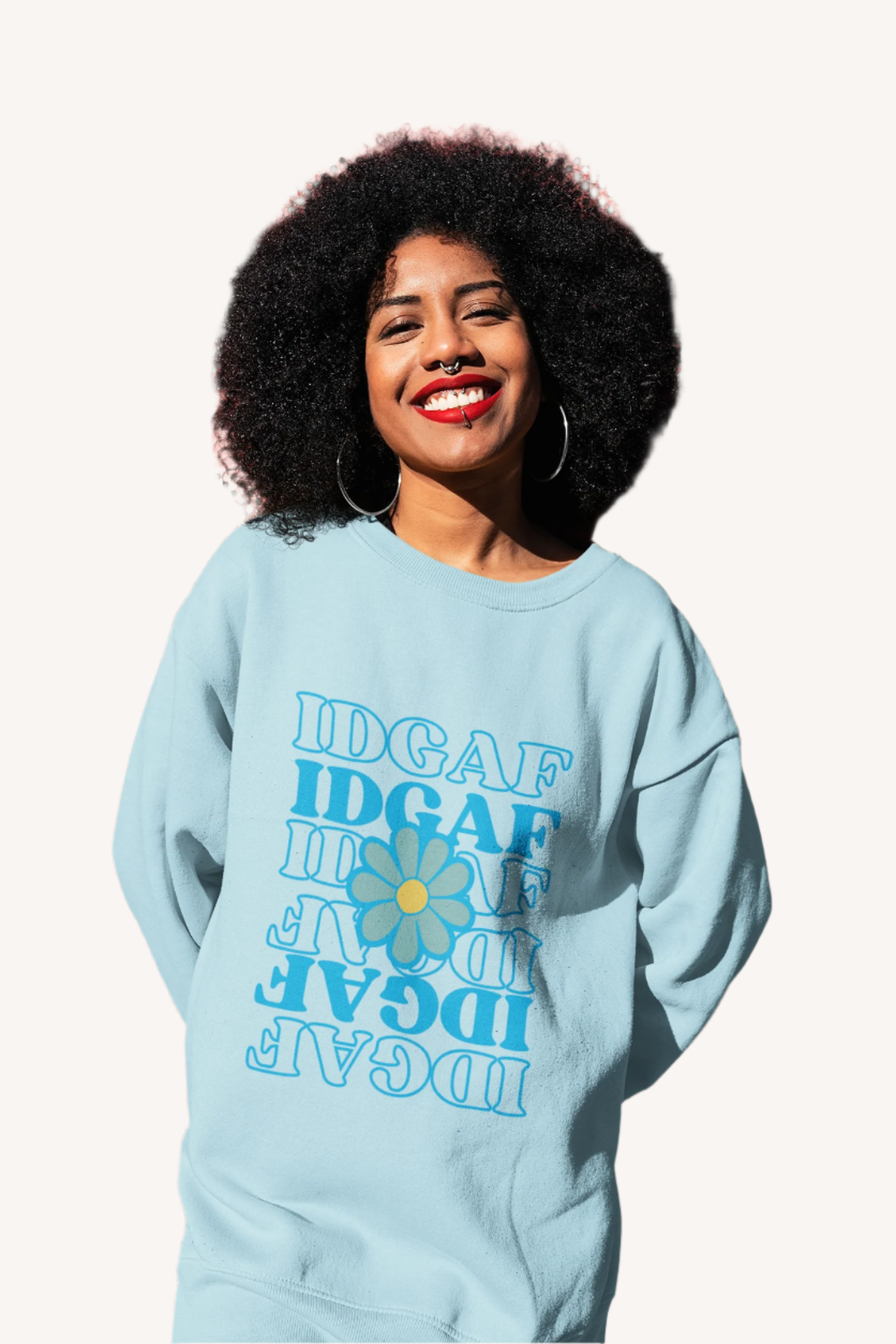 Blue Flower IDGAF Sweatshirt