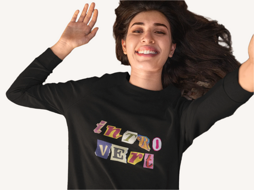 "Introvert" Vector Letter Sweatshirt